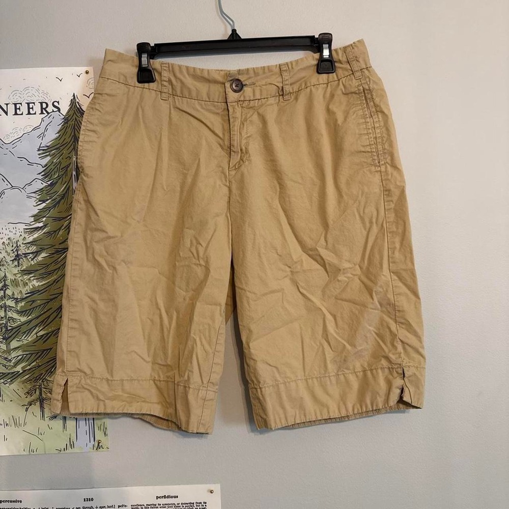 Merona Tan Chino Bermuda Shorts Women's